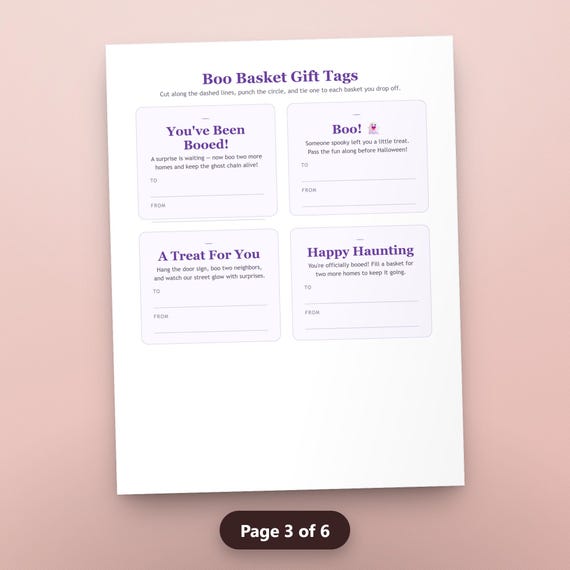 You've Been Booed Printable, Fillable Boo Basket Tags, Door Sign, Rules Note, Kids & Coworker, Teal Pumpkin, US Letter, A4, Instant Download, image 6