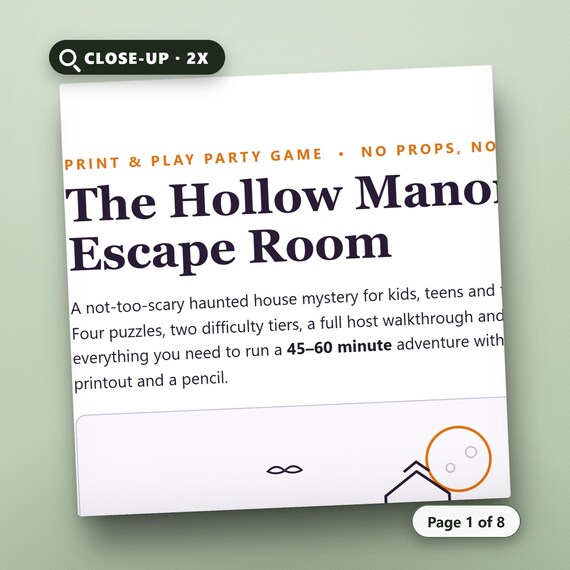 Halloween Escape Room Game Printable, Haunted House Mystery for Kids & Teens, Fillable, 2 Difficulty Tiers, US Letter, A4, Instant Download, image 4