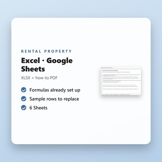 Rental Property Spreadsheet, Small Landlord Income Expense Tracker, Rent Roll, Schedule E, Cash Flow, Cap Rate, Excel, Google Sheets, image 5