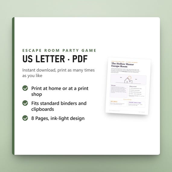 Halloween Escape Room Game Printable, Haunted House Mystery for Kids & Teens, Fillable, 2 Difficulty Tiers, US Letter, A4, Instant Download, image 9