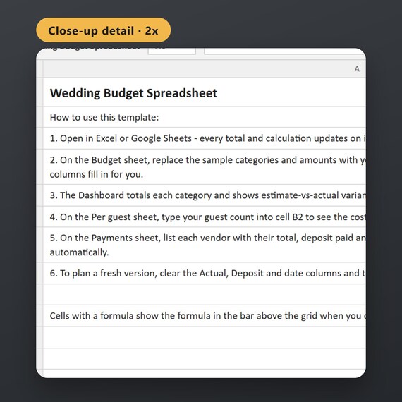 Wedding Budget Spreadsheet, Excel & Google Sheets Template, Per-Guest Cost Calculator, Vendor Payment Tracker, Instant Download, image 4