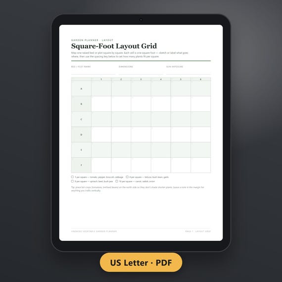 Seed Starting Schedule Printable, Vegetable Garden Planner PDF, Crop Rotation, Square Foot Grid, Frost Date, Instant Download, image 2