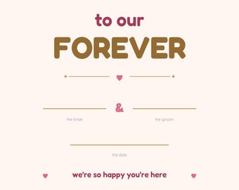 Wedding Welcome Sign Poster 18x24 | Welcome To Our Forever Sign | Blush Pink Gold Wedding Decor | Printed Wedding Sign | Bridal Shower Decor