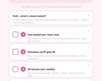 Doom Basket Method Worksheet Printable, ADHD Organization Planner, Declutter Worksheet, ADHD Cleaning System, Digital Download