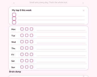 ADHD Weekly Reset Planner Printable, ADHD Planner Page, Weekly Organizing Checklist, Neurodivergent Planner, Digital Download