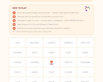 Kids Birthday Games Bundle Printable, 6 Birthday Party Games, Bingo Scavenger Hunt, Kids Party Activities, Digital Download
