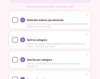 Halloween Organizing Checklist Printable, Halloween Declutter Planner, Holiday Decor Organization, ADHD Cleaning Checklist, Digital Download