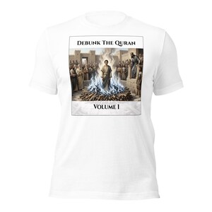 Debunk The Quran Volume 1 Album Cover Tee, 2-Sided | Christian Apologetics Music Shirt | Scan the QR to Stream the Album