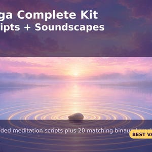 Yoga Meditation Complete Kit | 20 Guided Scripts + 20 Binaural Soundscapes | Yoga Teacher Bundle PDF & MP3