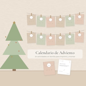 Spanischer Adventskalender zum Ausdrucken, 24 Familienaktivitätskarten, Spanische Weihnachtstraditionen (PDF)