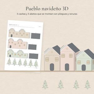 スペインのクリスマスペーパーオーナメント、フェリス・ナビダッドガーランド、3Dビレッジ、レジェス・マゴス印刷用PDF 画像 3