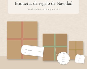Spanish Christmas Gift Tags and Cards, Feliz Navidad Tags, Para De Tags, Printable PDF