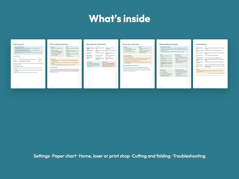 Paper Report On Table Printing Guide for Printables, Paper Settings, Cutting Tips (PDF) - Etsy UK