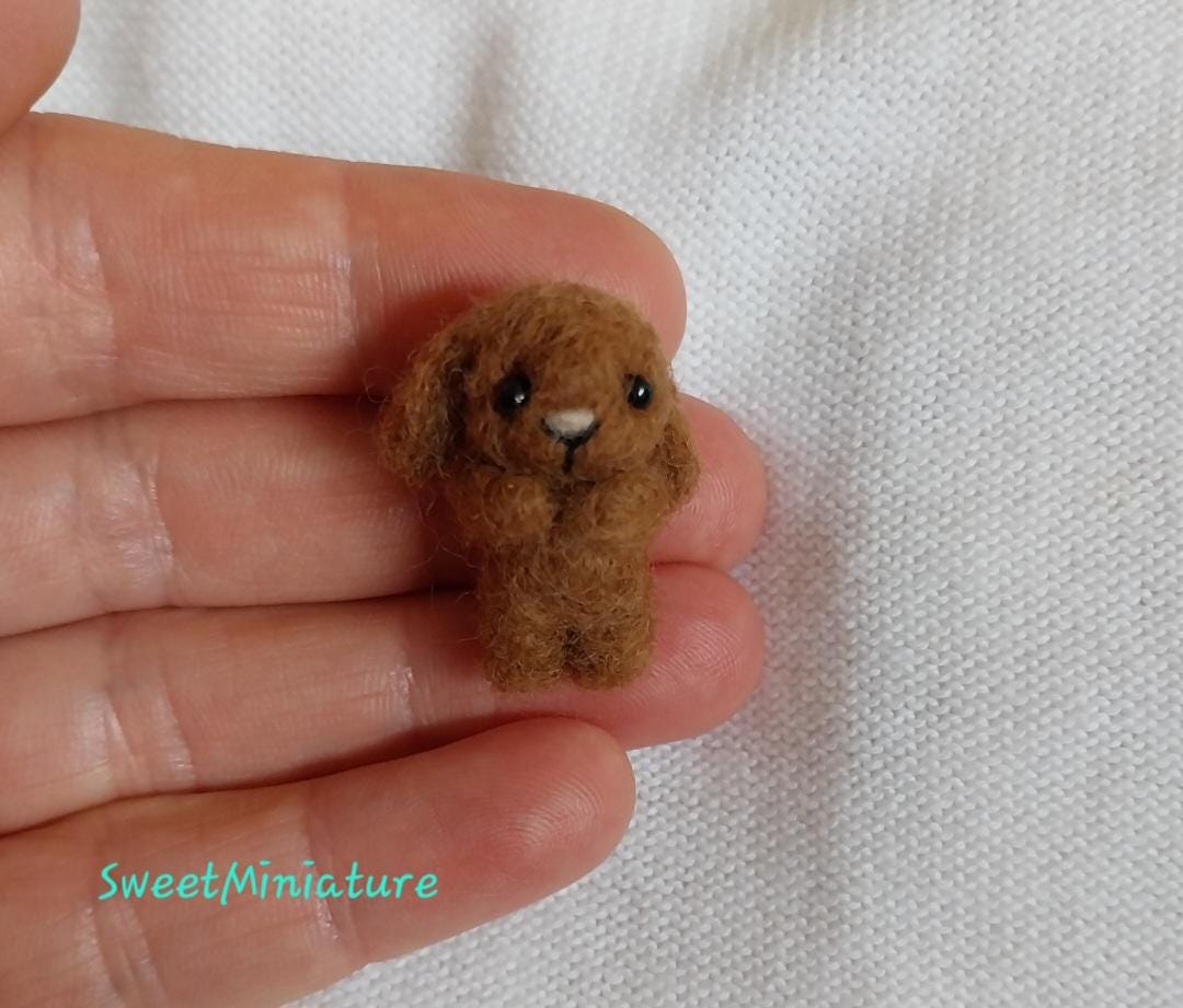 Mini Needle Felted Bunny Rabbit Miniature Fibre Art OOAK Mini Wool Felt ...