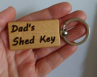 Personlised Keyring wooden laser engraved gift