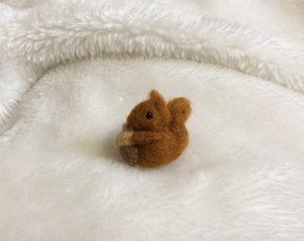 Needle felted Squirrel miniature wool fibre art