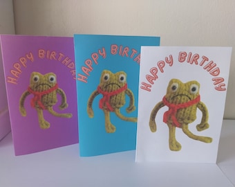 Happy Birthday card Miserable frog design