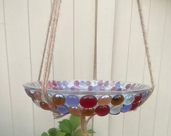 Upcycled Hanging Birdbath/Birdfeeder