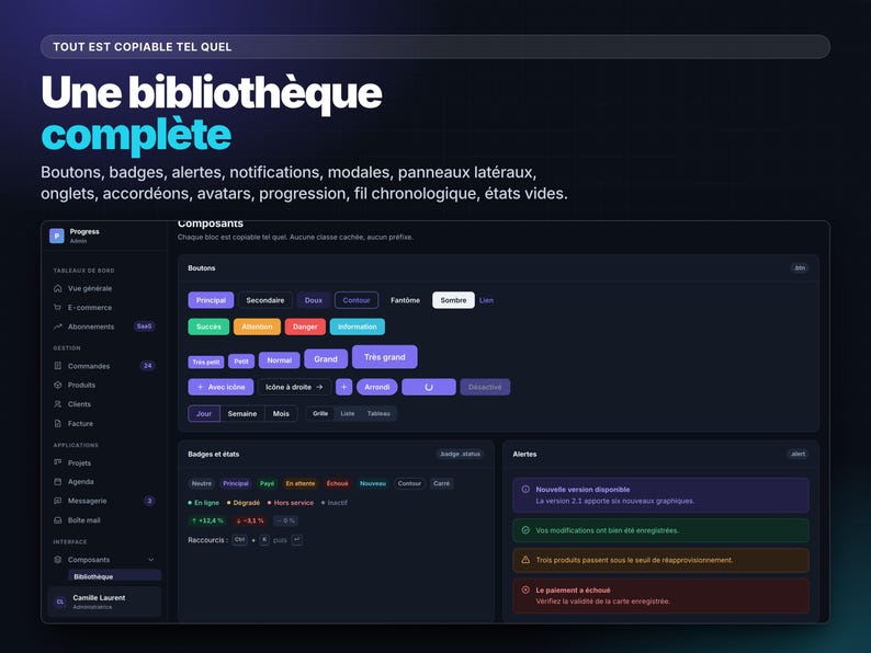 Progress Admin — HTML CSS JavaScript Dashboard Template, 25 Pages, No Dependencies, Dark Mode, Charts Without Any Library image 6