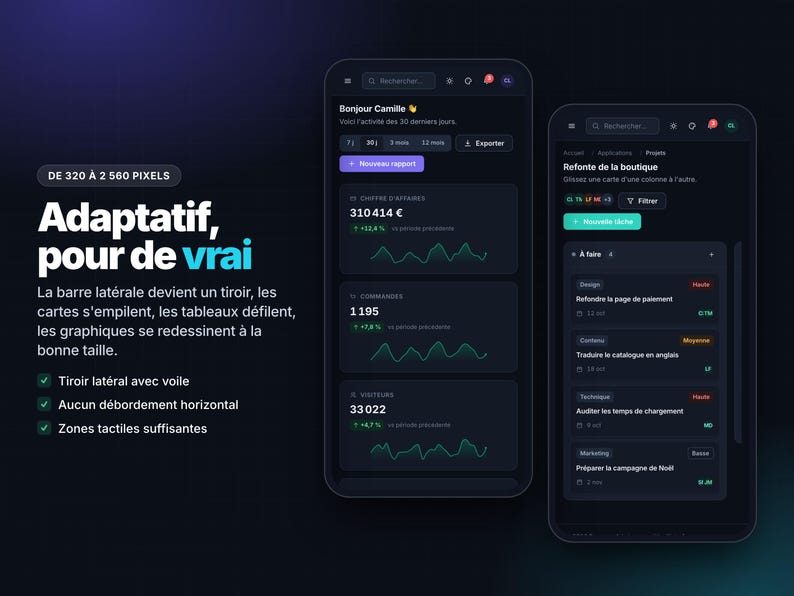 Progress Admin — HTML CSS JavaScript Dashboard Template, 25 Pages, No Dependencies, Dark Mode, Charts Without Any Library image 8