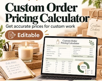 Custom Order Pricing Calculator, Excel Spreadsheet for Personalized Products, Rush Fees & Quotes