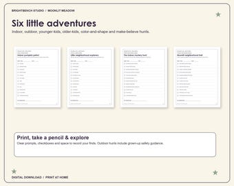 Halloween Scavenger Hunts and Party Games, 6 Hunts, 9 Activities, Kids and Family Printables
