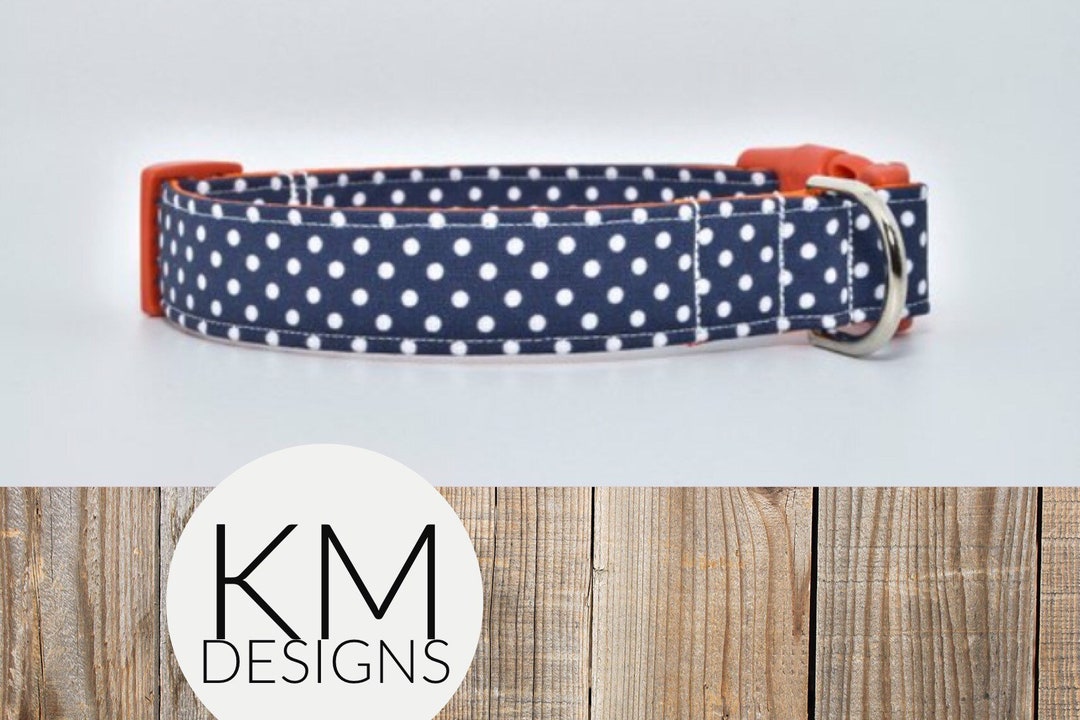 Auburn Dog Collar Football Dog Collar Navy/white Dog With Etsy