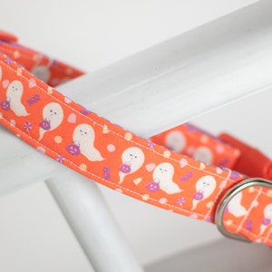 Ghost Dog Collar - Orange and Purple Ghost Print - Fall Dog Collar - Halloween Dogs - Girl Dogs - Boy Dogs - Holiday Dog Collar