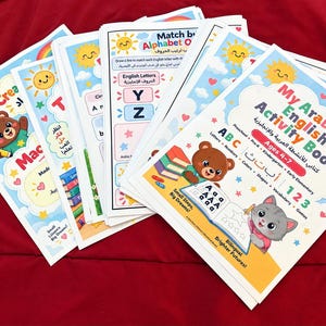 Arabic and English Activity Book for Kids Ages 4–7 | Bilingual Printable PDF