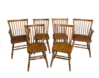 Authentic Stickley Cherry Valley Dining Chairs – Set of 6 (2 Arm, 4 Side)