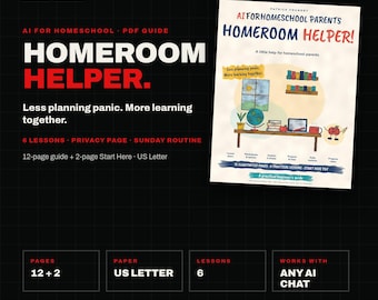 AI for Homeschool Parents 初心者ガイド PDF、レッスン計画ワークフロー、ワークシート、日々のリズム、記録、ホームスクール計画支援