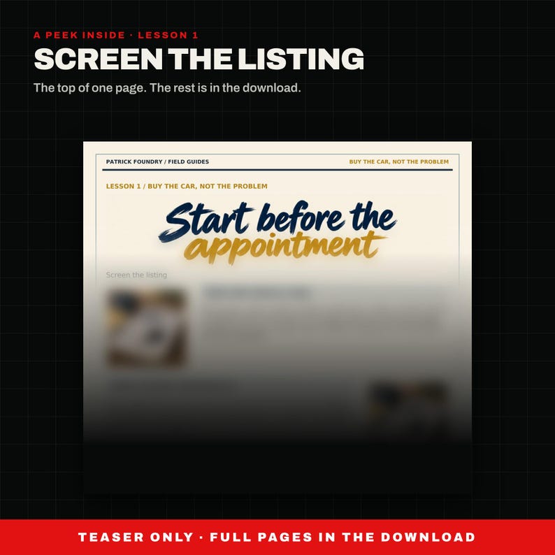 Used Car Buying Guide PDF, Beginner Used Car Checklist, Test Drive and Seller Questions, Printable Buyer Worksheets for First Car Buyers image 3