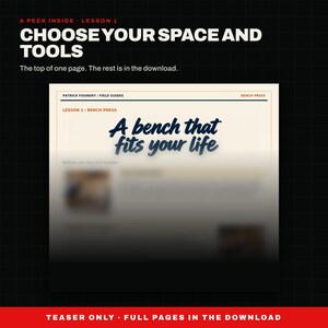 Workbench Plans PDF, Beginner Garage Workbench Build Guide, 48 x 24 Pocket Hole Bench, Cut List and Checklist, DIY Woodworking Plans image 3