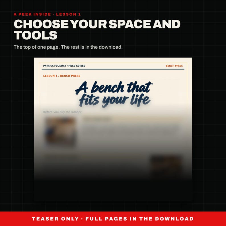 Workbench Plans PDF, Beginner Garage Workbench Build Guide, 48 x 24 Pocket Hole Bench, Cut List and Checklist, DIY Woodworking Plans image 3