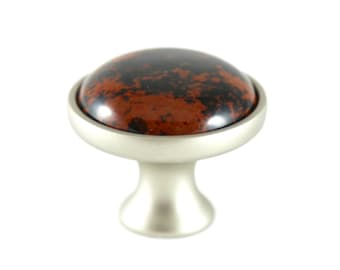 Rustic Home Decor Fireside Knob for Dresser Farmhouse Decor Cabin Decor Antique Brass Cabinet Hardware Agate Stone Knobs Drawer Pull