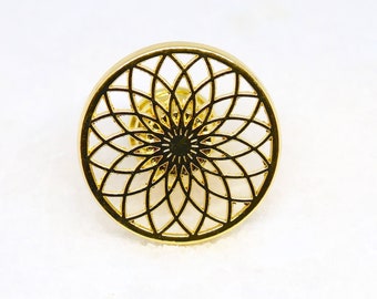 Lotus Flower Knob - Gold Dresser Knobs - Sacred Geometry Decor - Meditation Room Ideas