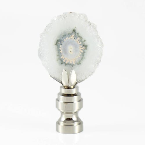 Finials for Lamps Crystal Slice Lamp Finial White Crystal Etsy