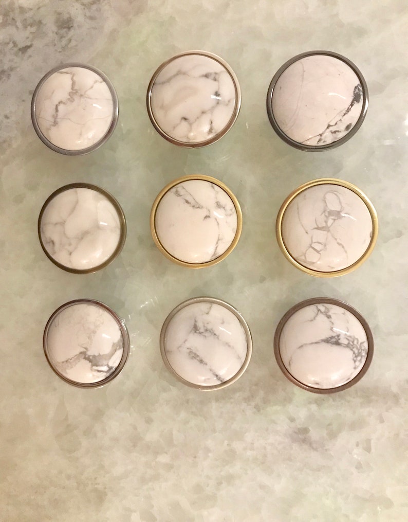 White Marble Knob Marble Knob Marble Home Decor Etsy