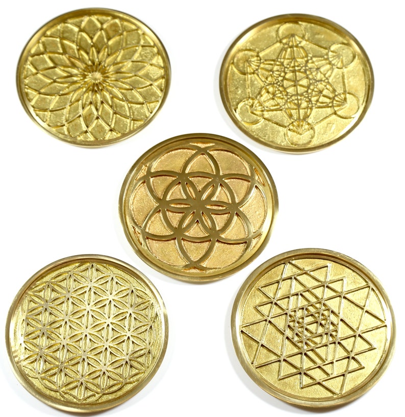 Sacred Geometry Coaster Set Spiritual Gift Sri Yantra | Etsy