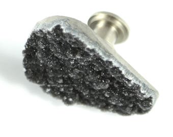 Schwarz Geode Schwarz Schubladengriff Schwarz Möbelknöpfe Schwarz Möbelgriffe Schwarz Kristall Schwarz Schrank Griffe Luxus Dekor Benutzerdefinierte Knöpfe