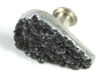 Black Knobs - Black Drawer Pulls - Black Crystal - Rockstar Cabinet Knob - Black Cabinet Hardware