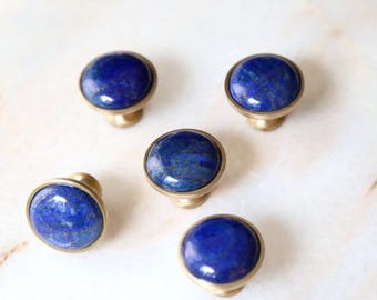 Lapis Knopf - Blauer Kommodenknopf - Blauer Schrankknopf - Lapislazuli - Celestial Spirit