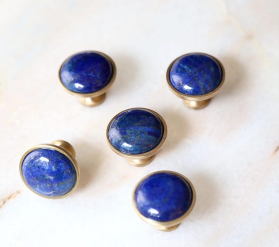 Lapis Knob - Blue Dresser Knob - Blue Cabinet Knob - Lapis Lazuli -  Celestial Spirit - Etsy