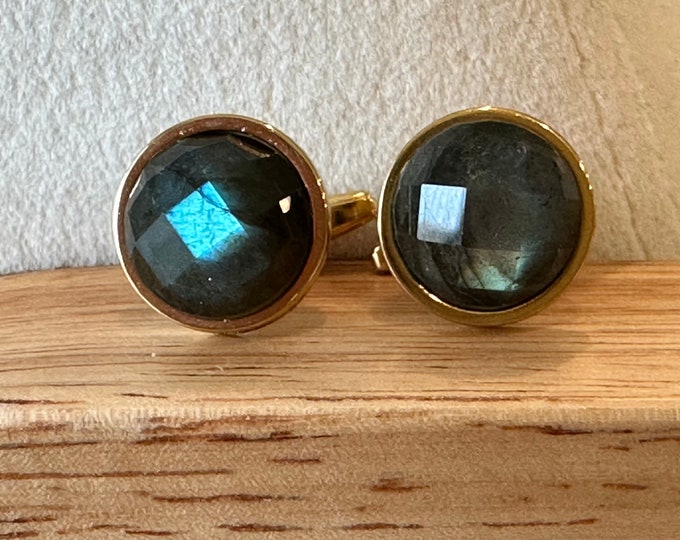 Labradorite Cufflinks Faceted