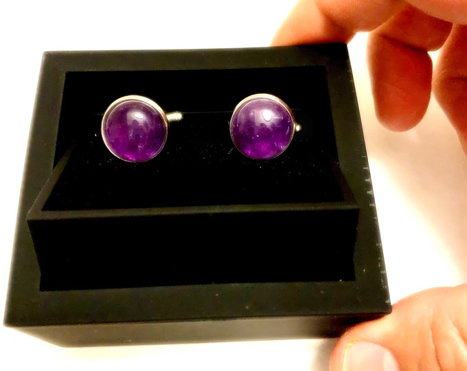 Royal Spirit--Amethyst Cufflinks