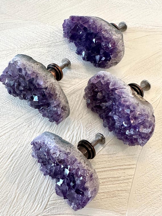 purple crystal dresser knobs Amethyst Drawer Knobs Purple Home Decor Eclectic Decor Purple Door Knob  Cabinets Purple Crystal Knob Amethyst Knob Decorative Knobs Custom