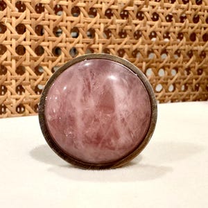 Malimali Natural Rose Quartz Knobs For Cabinets And Drawers Set Of 4