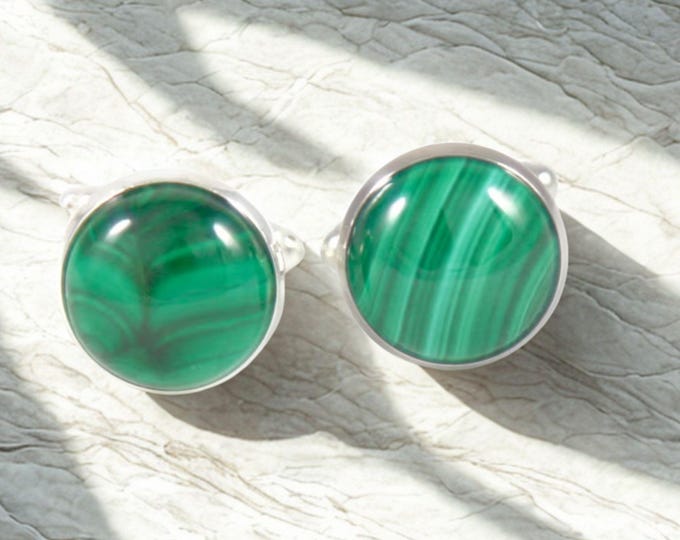 Power and Transformation--Malachite Cufflinks