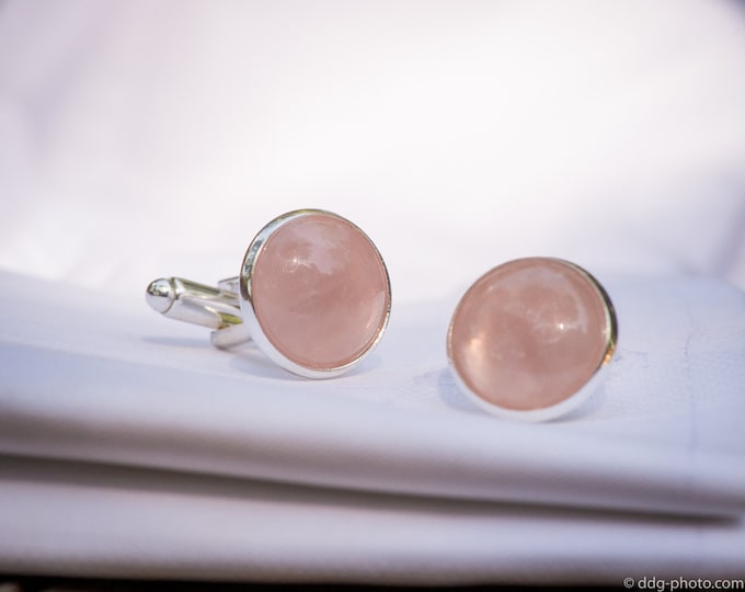 Rose Quartz Love, Peace and Harmony Cufflinks