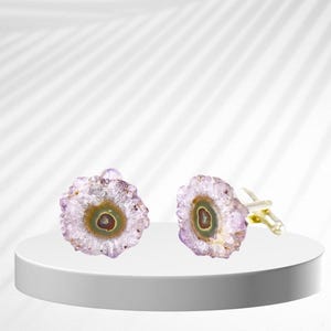 Amethyst Cufflinks Gemstone Cuff Links Anniversary for Him Cufflinks for Groom February Birthstone Gift for Men Unique Mens Jewelry Gift